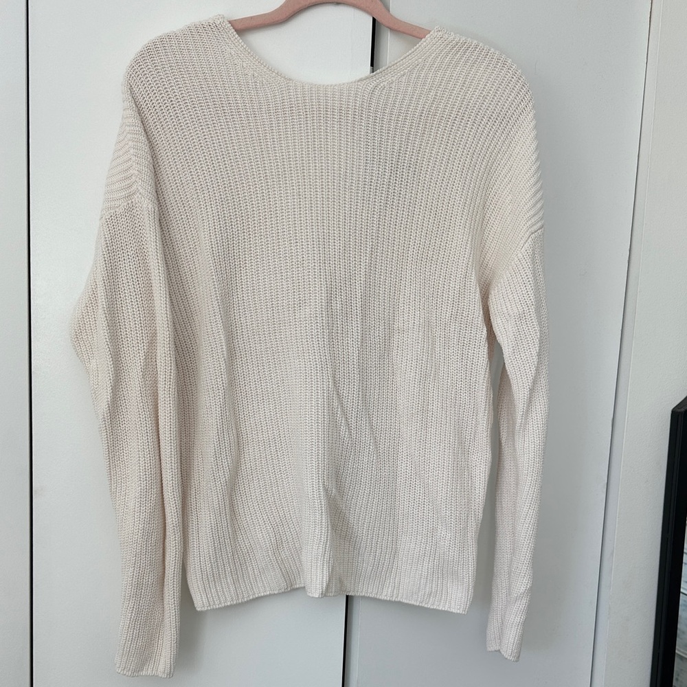 Elegant tie back Cream Sweater